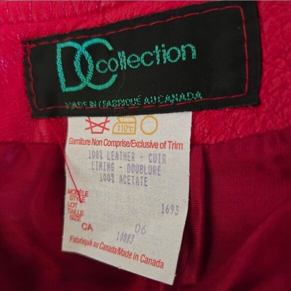 DC Collection Vintage Red Leather 2 Piece Suit - Picture 6 of 9